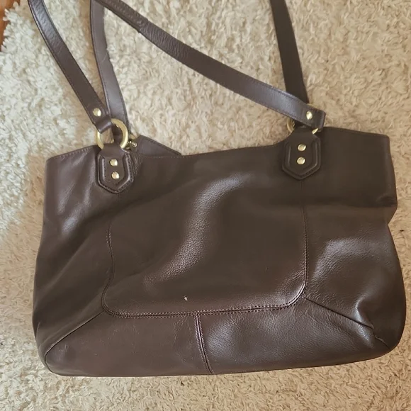 Coach Dark Brown Leather Tote - Picture 6 of 11